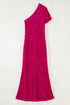 Sequin One Shoulder Thigh High Slit Bodycon Gown